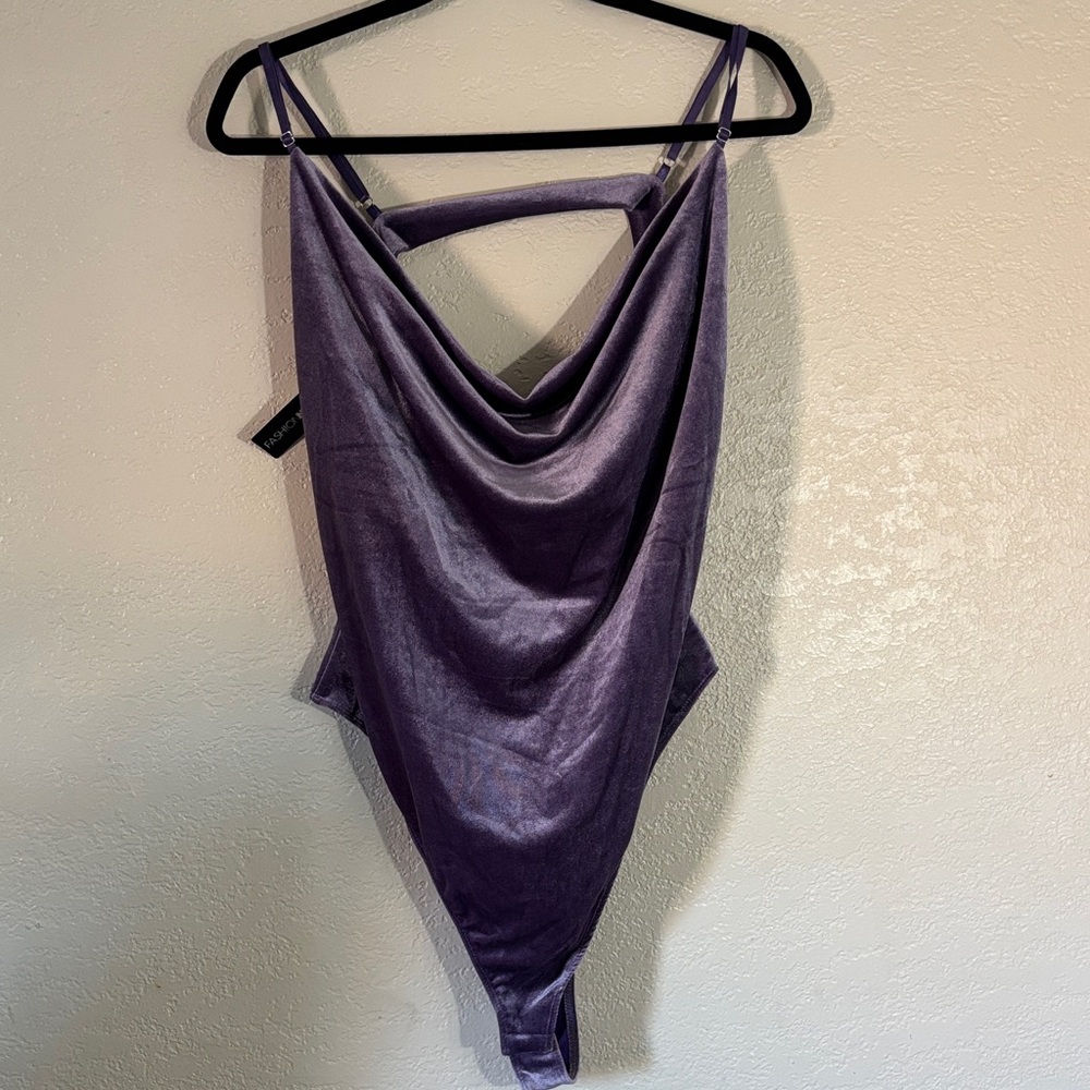 Purple Drape velvet Bodysuit